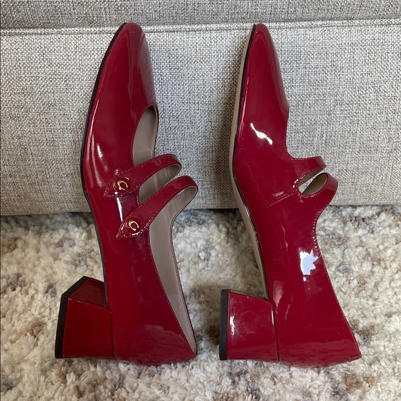 COACH Burgundy-Red Patent Leather Mary Jane With Block Heel - Picture 3 of 10